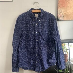 Printed Navy Buttondown